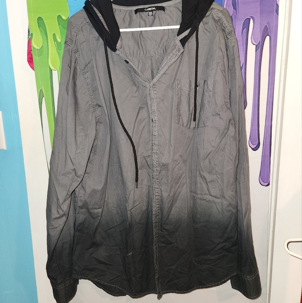 XXL, Men's Carbon Ombre Hoodie Shirt.